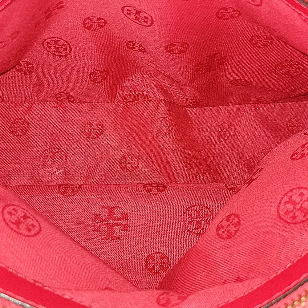 Tory Burch Fuchsia Saffiano Leather Dome Satchel Handbag